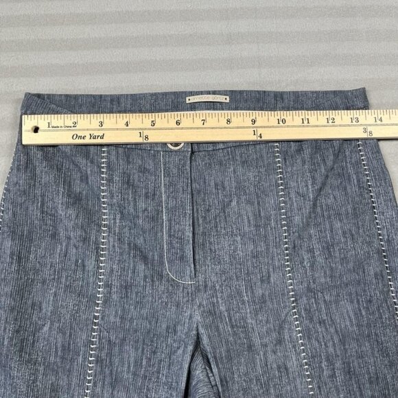 Annette Görtz Pants Womens 38 Straight Leg Denim Linen Stretch Button 32 Inseam - Picture 7 of 11